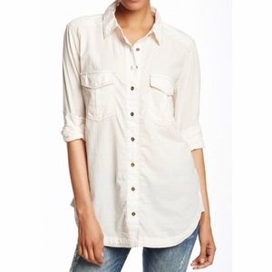 Free People Pearl Ivory Button Down shirt